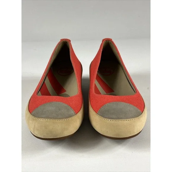 FitFlop Due Canvas Shoes Womens 5.5US 36EU Red Platform Toning Ballet Flats - Picture 6 of 11